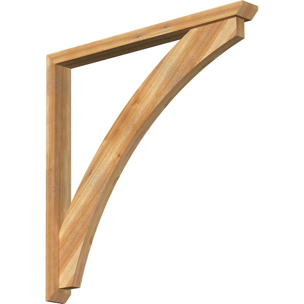 Ekena Millwork Thorton Slat Rough Sawn Bracket w/ Offset Brace, Western Red Cedar, 4"W x 42"D x 42"H BKT0402X42X42THR06RWR - main